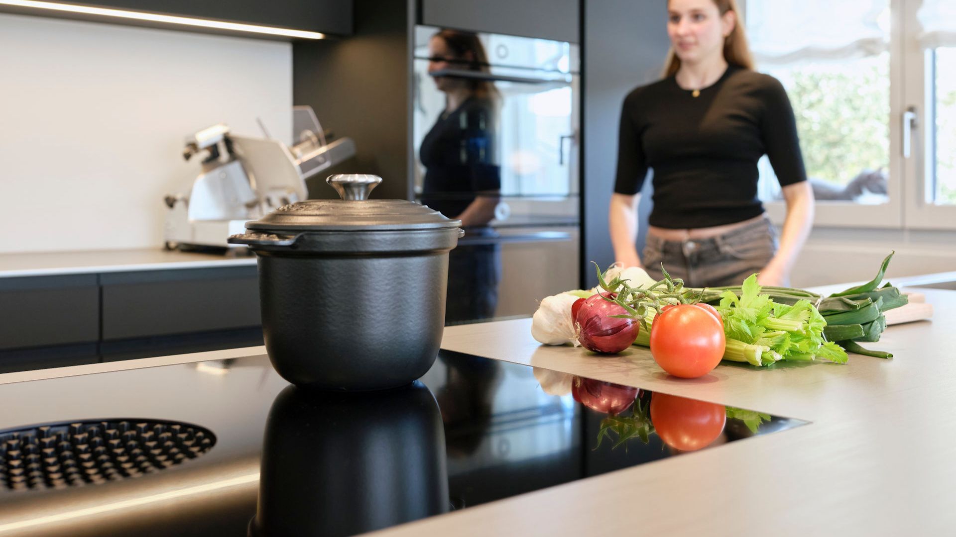 Kochen in frischer Luft mit freier Sicht.